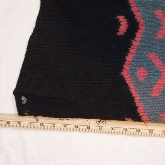Repeat Womens Sweater Sz XXS Alpaca Wool Black Pink Oversized Warm Winter Fall - Picture 8 of 8